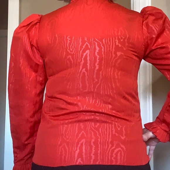 Beautiful Handmade custom made red blouse taffeta fabric blouse - Picture 10 of 10